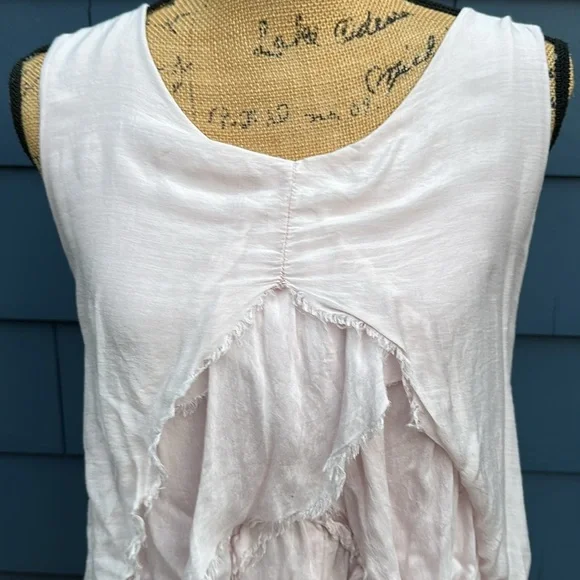 Liabella pale pink tank top ruffle large cute - Picture 2 of 7